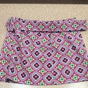 Zara Pink & Turquoise Retro Print Mini Skirt